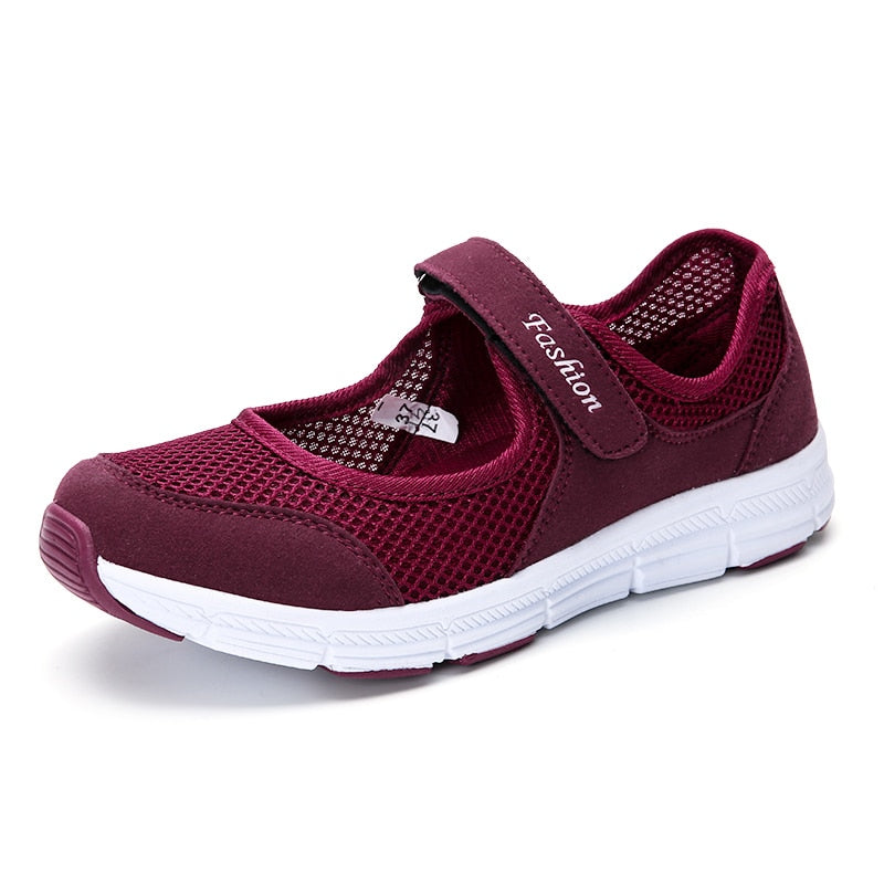 Ultraleichte Mesh-Flachschuhe für Damen Flache Mary Janes Freizeitschuhe Komfort-Wanderschuhe Damen-Tennis-Turnschuhe in Übergröße