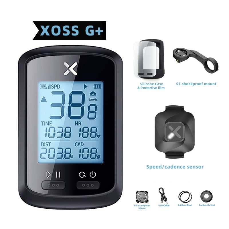 XOSS G plus G Fahrrad GPS Fahrradcomputer Kabelloser Tacho Wasserdichter Fahrrad GPS Fahrradcomputer Fahrradtacho