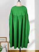 Women Loose Dresses O Neck Pleated Casual Fashion Large Size Ladies Female African Fashion Spring Summer New 2022 Baggy Robes