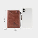 Cartera de cuero genuino para hombre a la moda 2022, tarjetero antirrobo RFID para hombre, monedero, monedero con cremallera para hombre