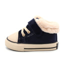 Zapatos de invierno para bebés, niñas de 1 a 3 años, zapatos cálidos de piel para niños, además de botas de terciopelo para niñas pequeñas, zapatos de algodón para niños de invierno 2022