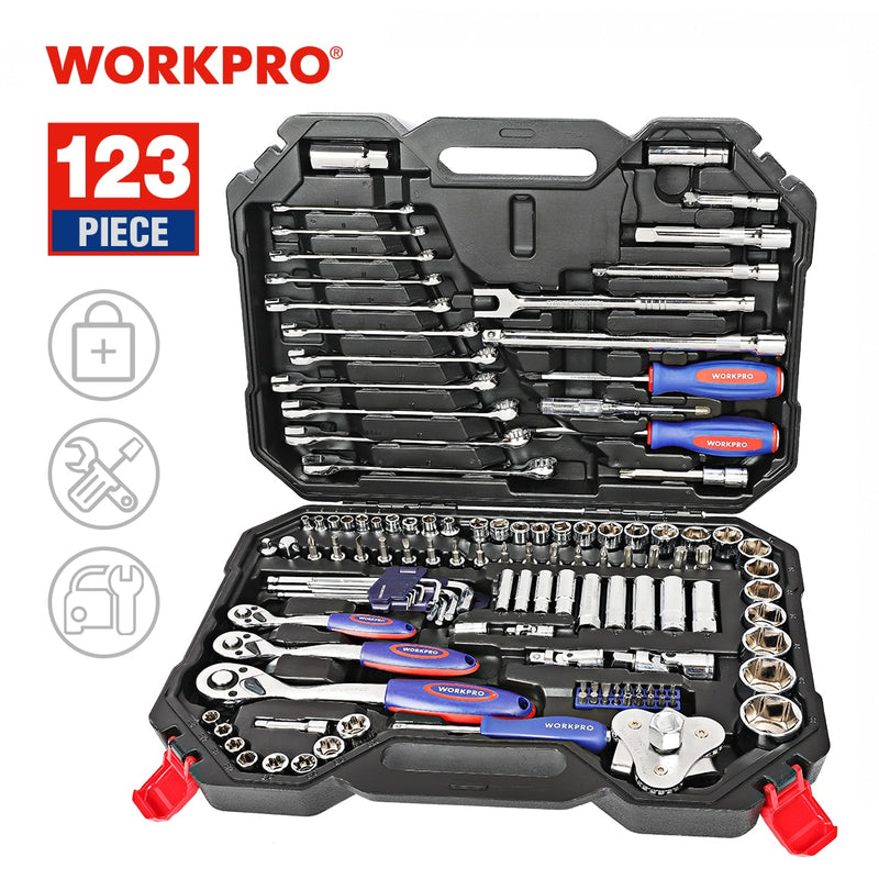 WORKPRO 14-164PC Tool Set Hand Tools for Car Repair Ratchet Spanner Wrench  Socket Set Professional Car Repair Tool Kits