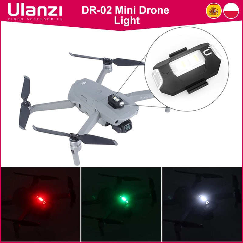 Ulanzi DR-02 Wiederaufladbares Drohnenlicht für DJI Mavic 2 Pro / Air 2 Night Fly AntiCollision Strobe Lighting Drone Zubehör