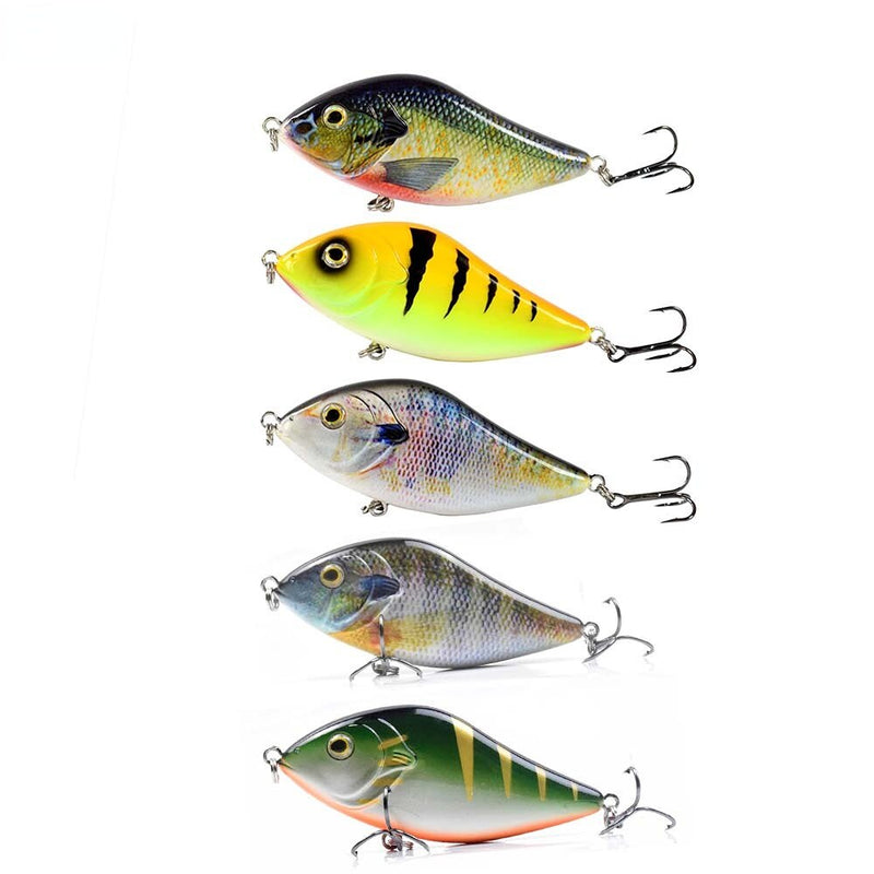 5pcs/Lot 10cm 45g Bionic Jerkbait Lures Slow Sinking NO. 2 Hooks Fit Ocean Lake River With 3D Eyes  For Pike Muskie Troute Shad