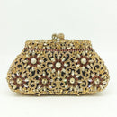 Boutique De FGG flor corona Minaudiere embrague plata cristal noche bolso mujer fiesta graduación bolso nupcial embragues boda monedero
