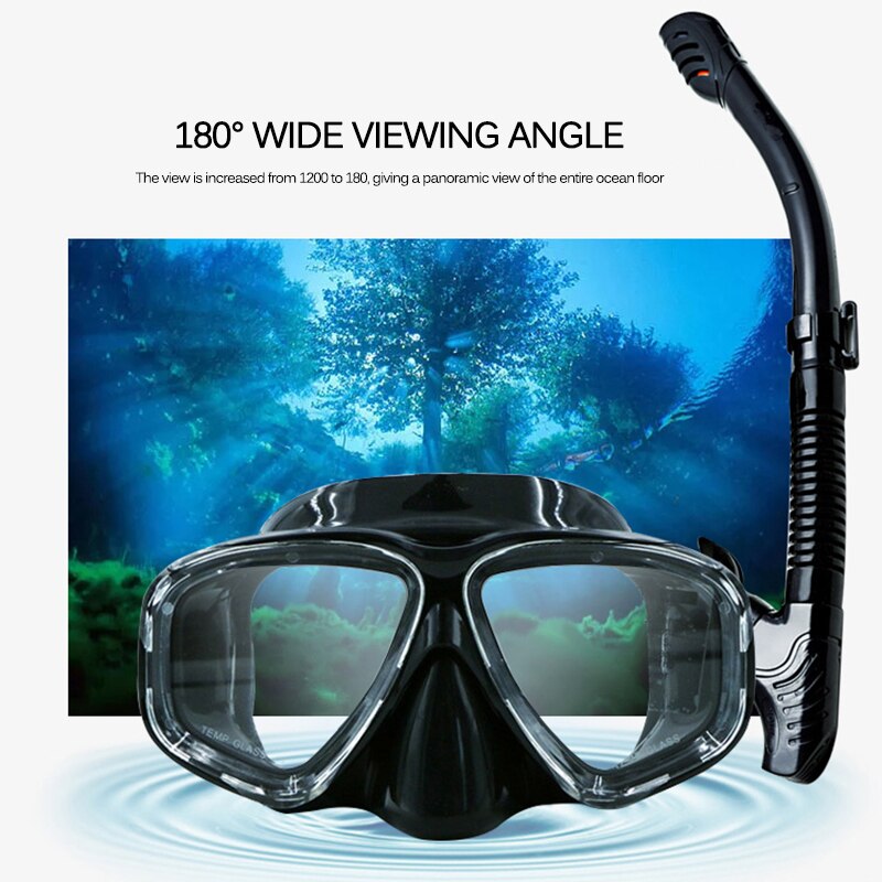 Professional Snorkel Diving Mask and Snorkels Goggles Glasses Diving Swimming Easy Breath Tube Set Snorkel Mask