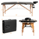 84&quot;L Portable Massage Table Adjustable Facial Spa Bed Tattoo w/ Carry Case Black