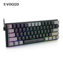 61 Keys Mechanical Keyboard Game Keypad RGB Backlight Type-C USB Wired Waterproof  60% PC Gaming Keyboard for PC Desktop Laptop