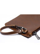 Bolso informal para hombre, bandolera de hombro de cuero de pu de caballo loco, bolso de moda británica para hombre, bandolera de gran capacidad