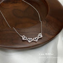 Neues Design Herz Vierblättriges Kleeblatt Magnetische Anhänger Halskette für Frauen Mädchen Mode Zirkon Titan Stahl Weihnachtsgeschenk Schmuck