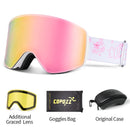 COPOZZ OTG Magnetic Ski Goggle Snowboard Mask For Men Women Personalized Eyewear Cylindrical UV400 Protection Snow Glasses Adult