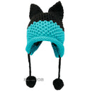 BomHCS Cute Fox Ears Beanie Winter Warm 100% Gorro de punto hecho a mano