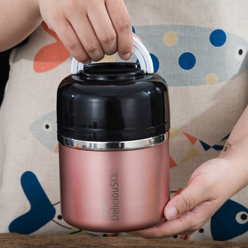 630 ml Thermos Lunchbox 304 Edelstahl Lebensmittel Thermoskanne mit Behälter Isolierflasche Lunchbox Thermosbecher für Damen Herren