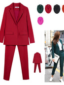 Work Pant Suits OL 2 Piece Set For Women Business Interview Suit Set Uniform Slim Blazer And Pencil Pant Office Lady Suit