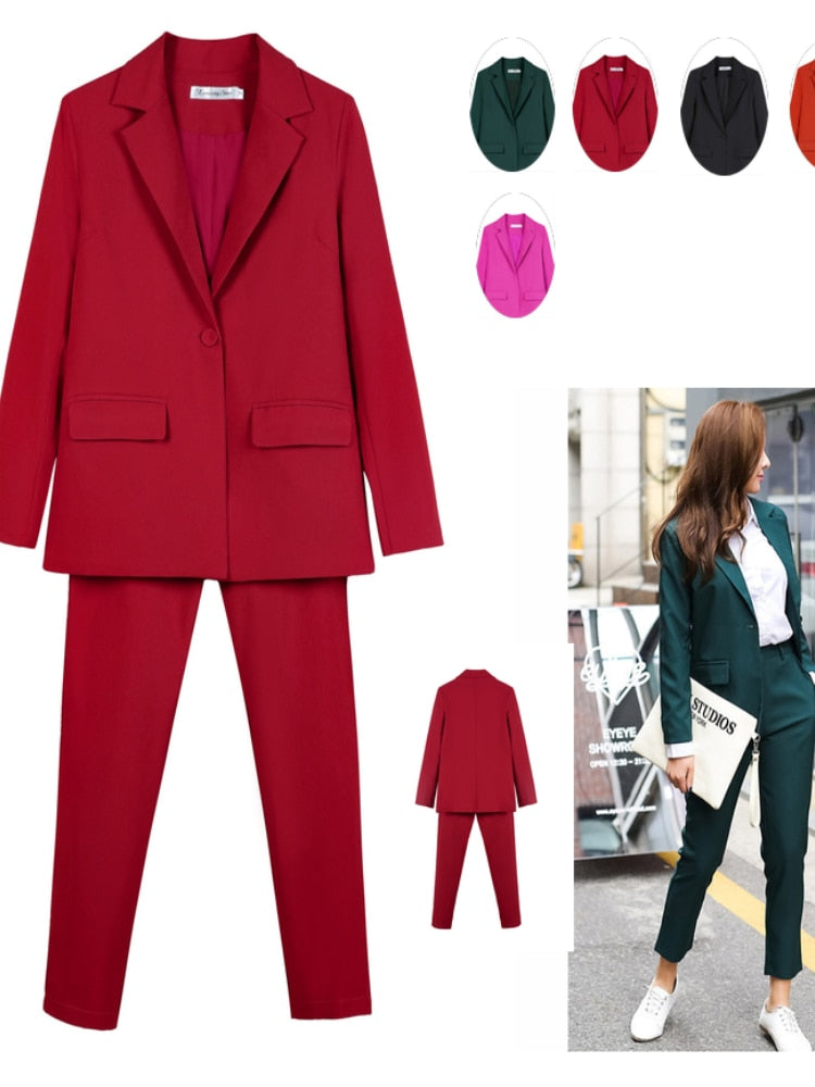 Arbeitshosenanzüge OL 2-teiliges Set für Frauen, Geschäftsinterview, Anzug, Uniform, schmaler Blazer und Bleistifthose, Bürodamenanzug