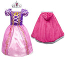 Girls Rapunzel Dress Kids Summer Tangled Fancy Princess Costume Children Disguise Birthday Carnival Halloween Party Clothes 2-8T