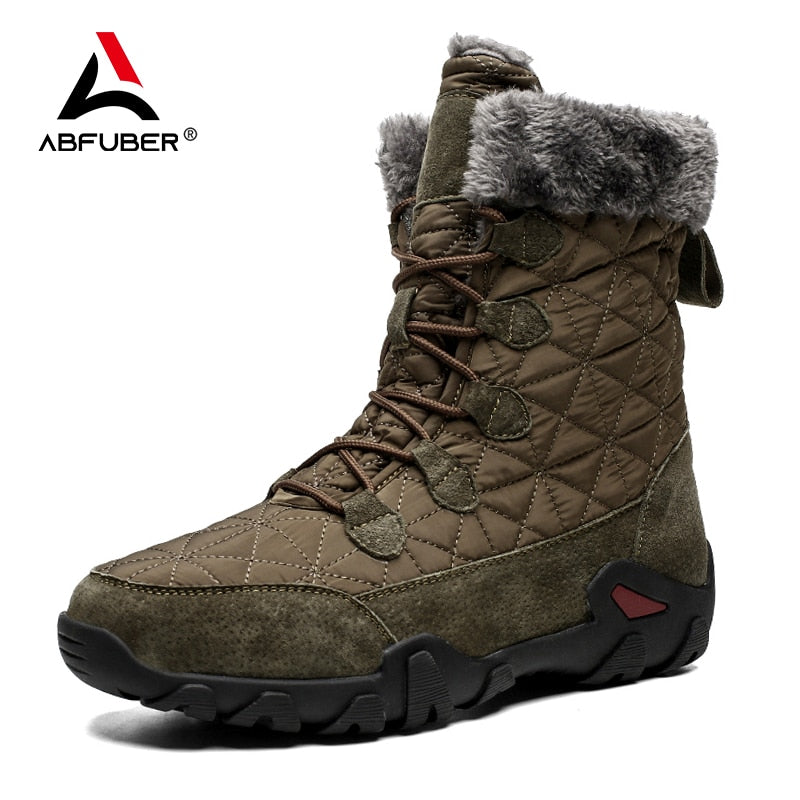 Super Warm Winter Men Snow Boots Outdoor Suede Leather Boots Men Winter Shoes Man High Mid-Calf Keep Warm Botas Hombre