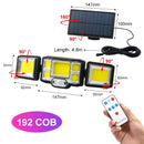 138 171 192 LED Solar Light Outdoor 3 Head Motion Sensor Wide Angle Illumination Waterproof Solar Wall Lamp Garden Garage Lights