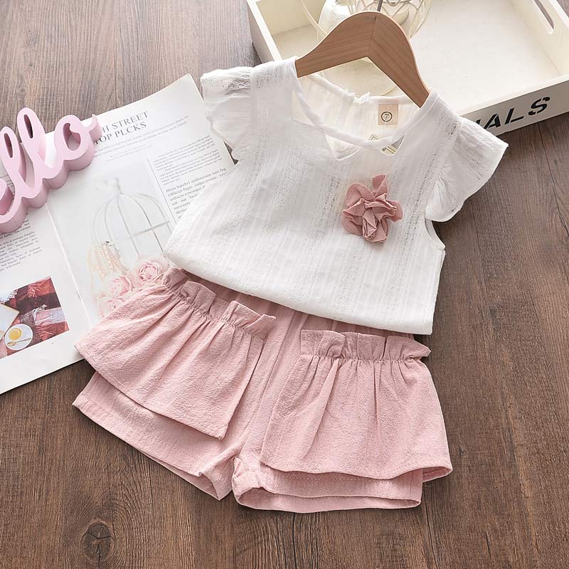 Bear Leader Summer Baby Girls Clothes Suit Toddler Girl Clothes Baby Girl Outfit Embroidered T-shirt Tops Shorts Pants 2Pcs Set