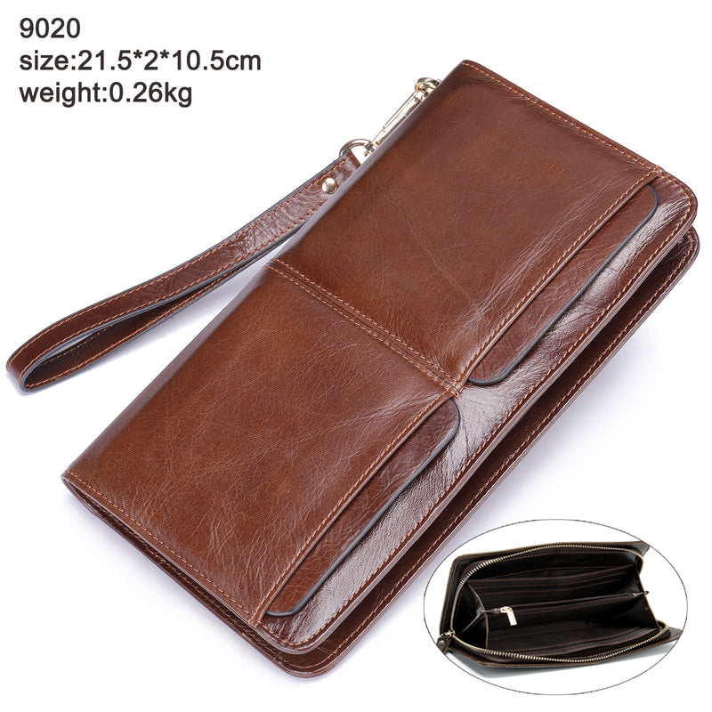 WESTAL Men's Wallet Genuine Leather Clutch Bag Men's Purse Leather Wallet for Credit Card Phone Wallets for Passport Coin Purses