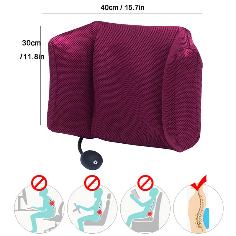 Tcare Tragbares aufblasbares Lendenwirbelstütz-Massagekissen – Orthopädisches Design zur Linderung von Rückenschmerzen – Lendenwirbelstützkissen Unisex