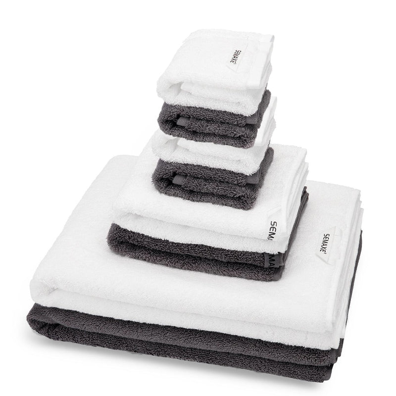 SEMAXE Luxury Bath Towel Set,2 Large Bath Towels,2 Hand Towels,4 Washcloths. Cotton Highly Absorbent Bathroom Towels (Pack of 8)
