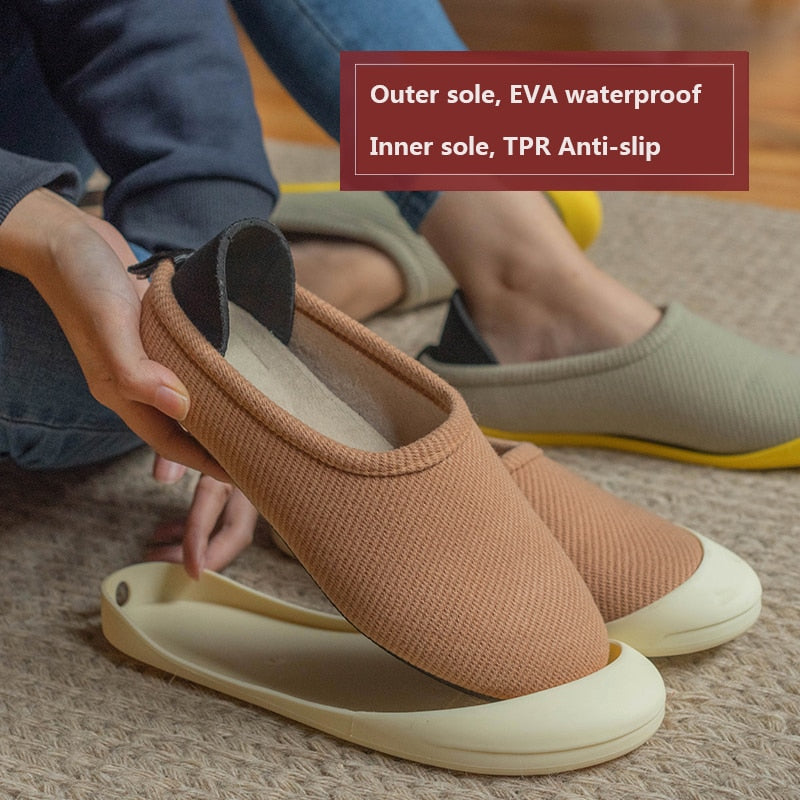 Zapatillas UTUNE con suela extraíble, zapatillas impermeables silenciosas para caminar, zapatos planos de doble uso, TPR EVA