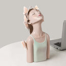 Figuras de hadas y mariposas ARTLOVIN, figuritas de niña, estatuas de mesa de resina, personajes creativos con bandeja de Metal dorado, decoración artesanal para el hogar