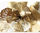 Moderne Schmiedeeisen 3D Gold Blume Wandbild Dekoration Home Wohnzimmer Wandbehang Handwerk Hotel Veranda Wandaufkleber Ornamente