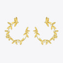 ENFASHION Olive Branch Leaf Hoop Earrings For Women Gold Color Statement Metal Flower Big Hoops Earings Fashion Jewelry EC191072