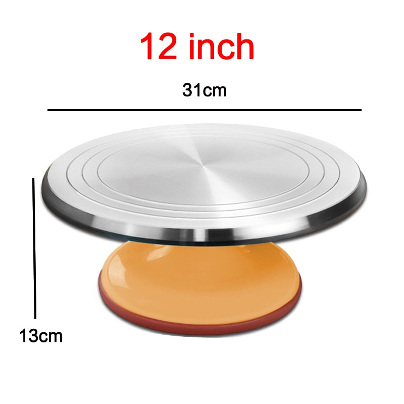 8-12 Inch High-quality Cake Turntable Platform Aluminum Alloy Rotating Baking Stand Decorating Tools Mould Scale Maker Dessert