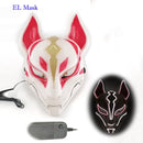 Máscara de zorro japonés con decoración de Anime Expro, máscara de Cosplay con luz Led de neón, máscara Led para fiesta de Halloween, baile, DJ, día de pago, accesorios para disfraces