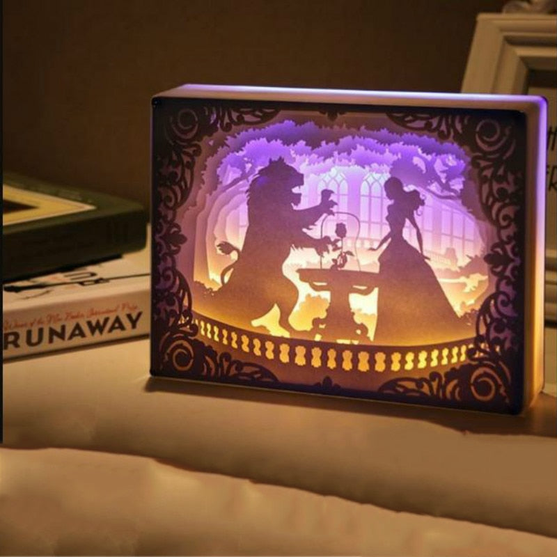 New Novelty Night Light Totoro Paper-cut Atmosphere Lamp 3D Paper Carving Art Decoration Lamp USB Power for Living Room Bedroom