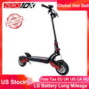 Stock de EE. UU. Original Zero 10X Scooter 10 pulgadas Doble Motor Scooter eléctrico de alta velocidad 60V 2400W E-scooter 65 km / h Regalos gratis