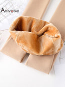 ATHVOTAR Winter Warm Leggings Women High Waist Girl Casual Leggins Thicken Push Up Elasticity Leggings for Women