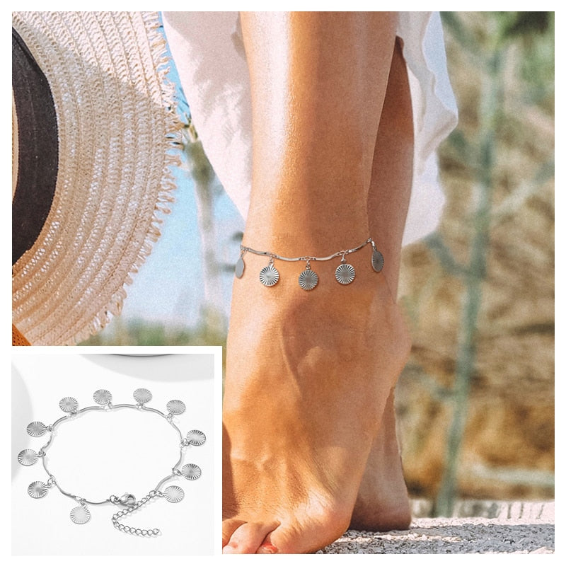 Schlangenkette Fußkettchen für Damen Mädchen verstellbar Sommer Strandkette Fußkettchen Armband Muttertagsgeschenke Edelstahl nicht allergisch