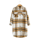 Tangada 2020 Autumn Winter Women green plaid Long Coat Jacket Casual Warm Overcoat Fashion Long Coats AI35