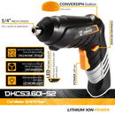 DEKO DKCS3.6O1 Cordless Electric Screwdriver Rechargeable Power battery Screwdriver Twistable Handle LED Torch Power Tool