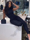 Kliou new jumpsuit women elastic hight casual fitness sporty rompers sleeveless zipper activewear skinny summer outfit