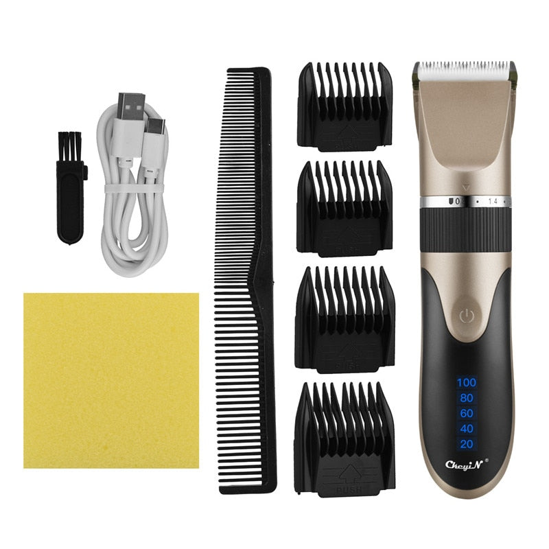 Professionelle Haarschneider Digital USB Wiederaufladbare Haarschneidemaschine für Männer Haarschnitt Keramikklinge Rasiermesser Haarschneider Friseurmaschine