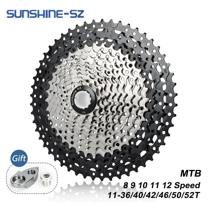 Sunshine bicicleta de montaña 8 9 10 11 12 velocidades Velocidade bicicleta Cassette MTB rueda libre piñón 36T 40T 42T 46T 50T 52T para SHIMANO