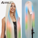 Noble Synthetic Lace Front Wigs For Women 38 Inch Straight Wig Lace Wig Ombre Blonde Lace Wigs Cosplay Straight Lace Front Wig