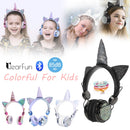 Cute Unicorn Headphones 3D Stereo Music Kids Headphones With Microphone Girls Cell Phone Children&