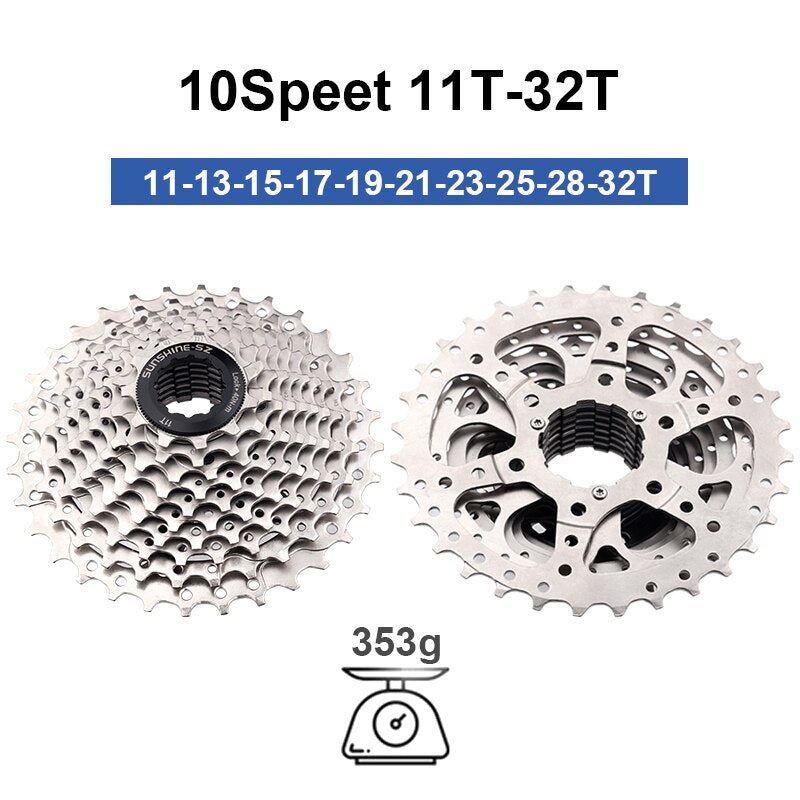 SUNSHINE Road Bike Freewheel 11-25T/28T/32T/34T/36T Bicycle Flywheel 8/9/10/11/12S Speed Cassette Sprocket for Shimano HG K7