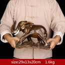 Feng Shui Elegant Elephant Resin Statue Lucky Wealth Figurine Crafts Ornaments Gift for Home Office Desktop Decoration