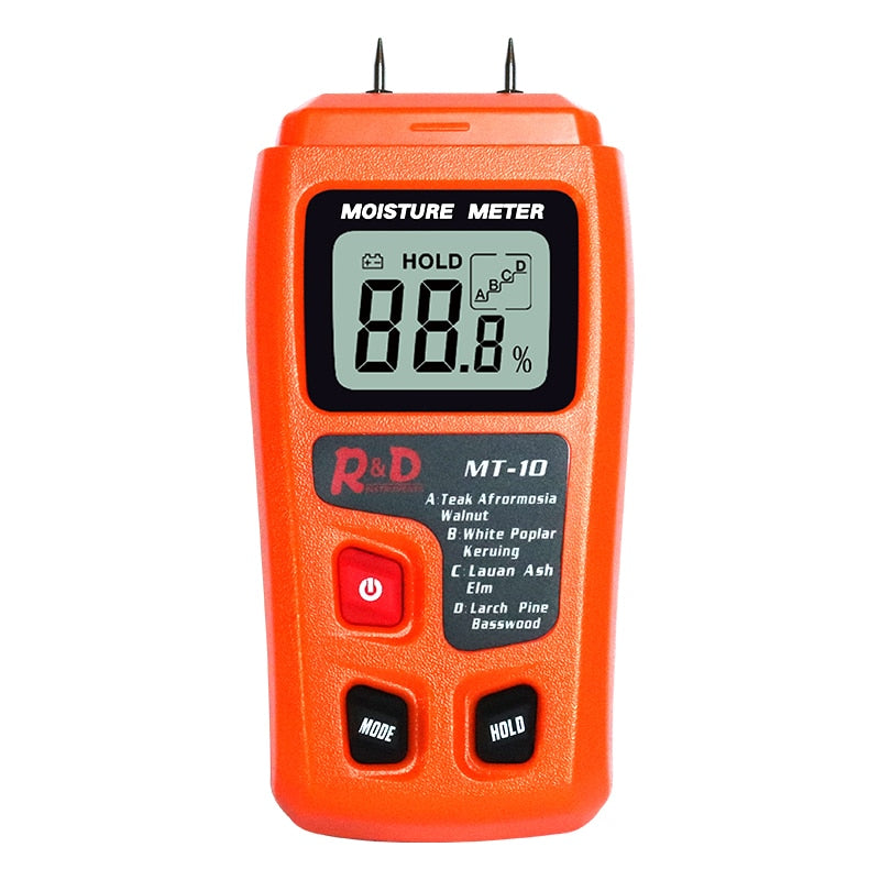 R&amp;D MT-10 EMT01 Wood Moisture Meter Wood Humidity Tester Hygrometer Timber Damp Detector Tree Density Digital tester Grey