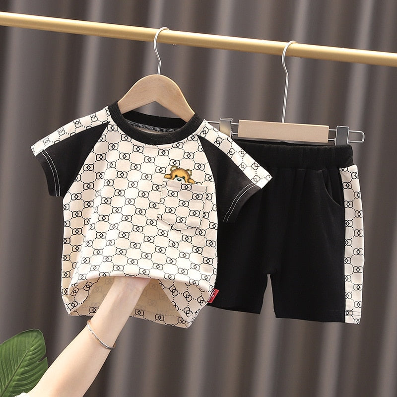 0-5 Years Summer Baby Boy Clothing 2021 New Casual Fashion T-Shirt+Print Shorts 2pc/Sets Kids Children Toddler Girls Clothing