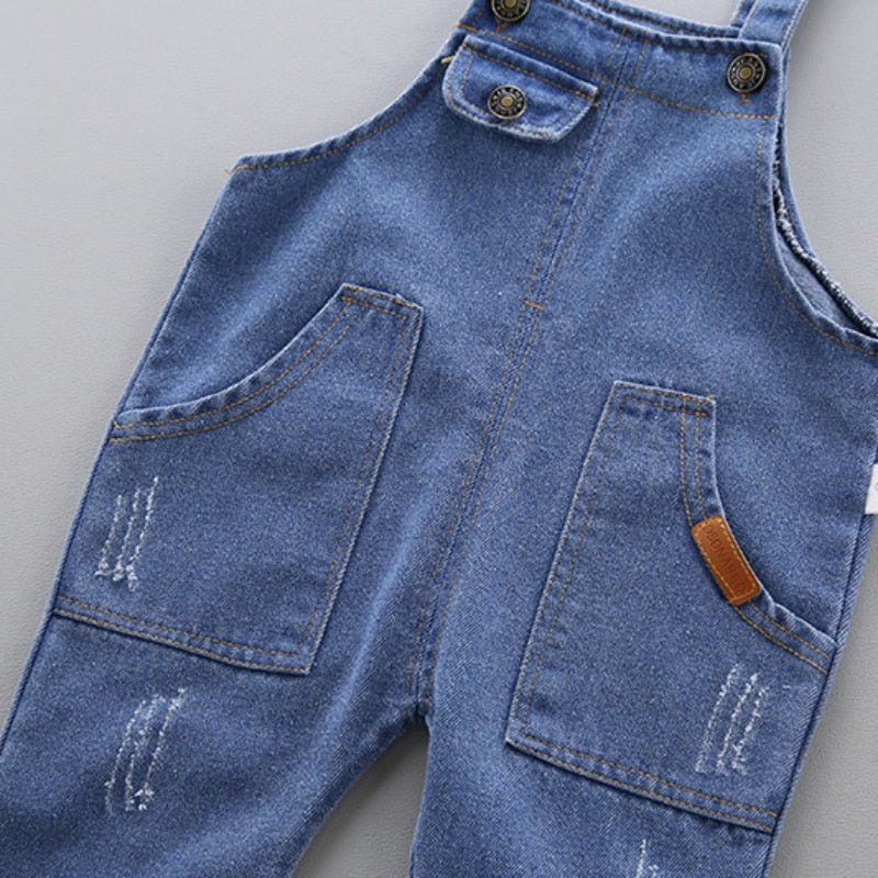 Summer Children Costume Kids Little Girls Overalls Boys Jeans Cotton Denim Baby Clothes Jumpsuit Casual Loose Rompers Dungarees