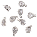 80-160 Uds Zirconia cúbica diamantes de imitación dijes colgantes gota corazón dijes de cristal para joyería DIY pendientes collar fabricación de pulseras