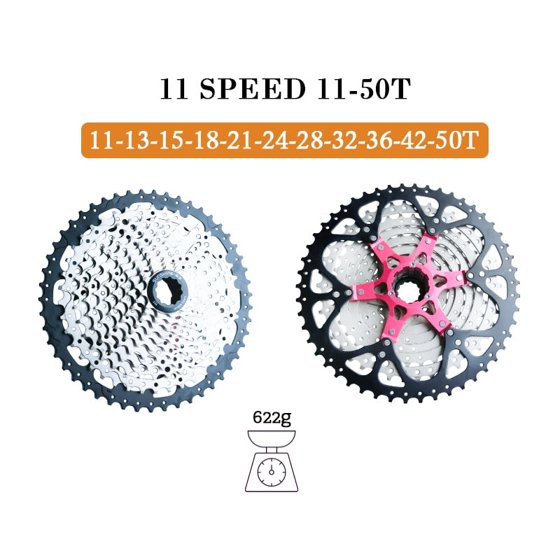 Sunshine Mountain Bike 8 9 10 11 12 Speed Velocidade Bicycle Cassette MTB Freewheel Sprocket 36T 40T 42T 46T 50T 52T for SHIMANO